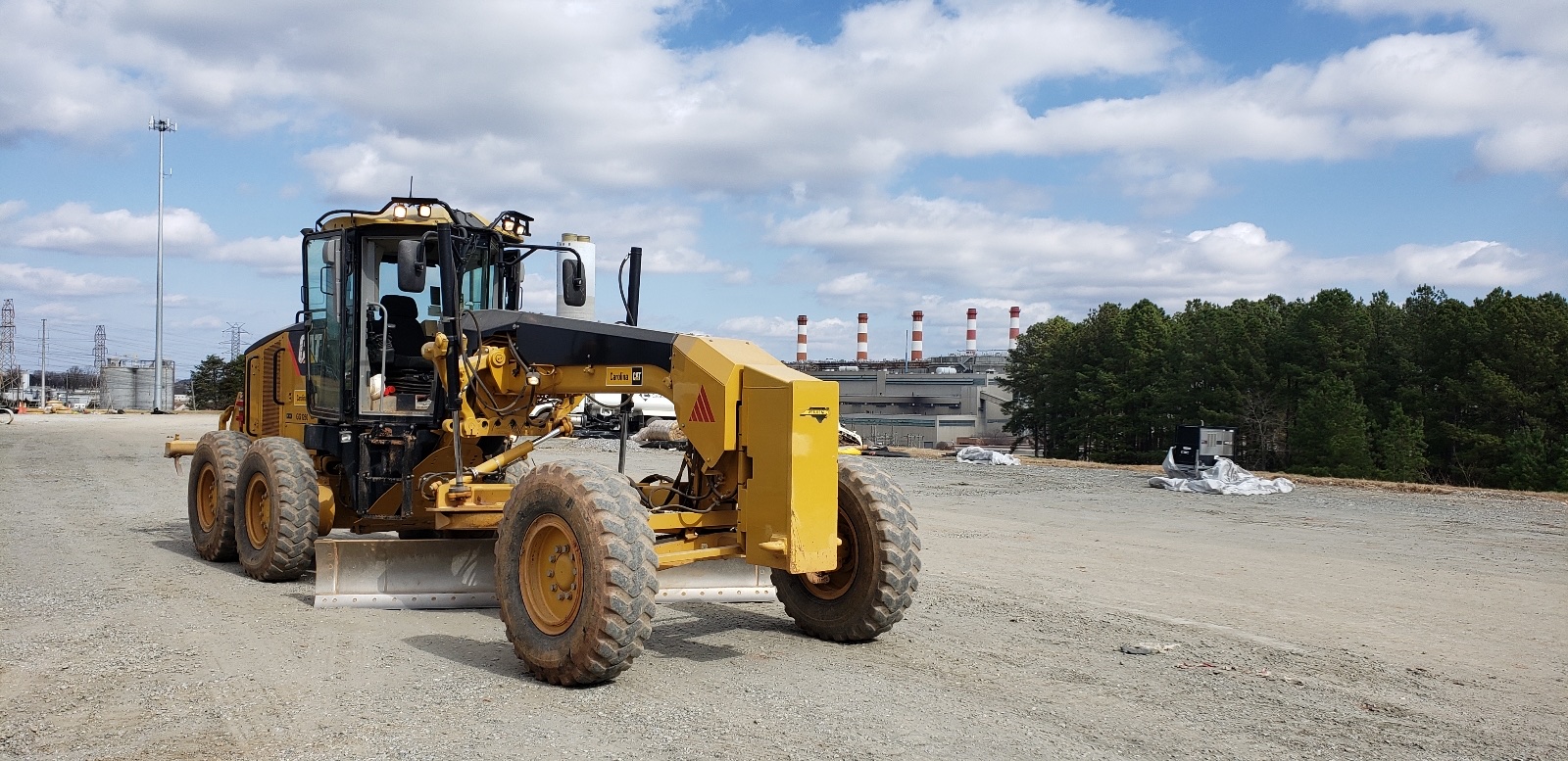 Jenkins Cat motor grader on a finished subgrade