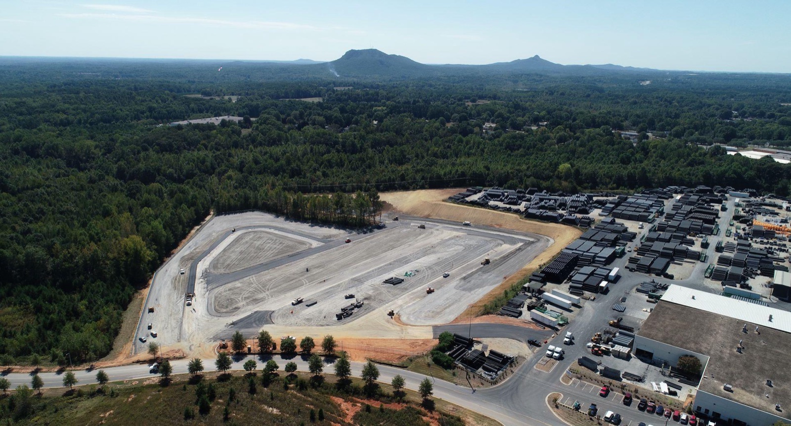 Advanced Drainage Systems 17-acre storage yard expansion, Gastonia, NC (2019)