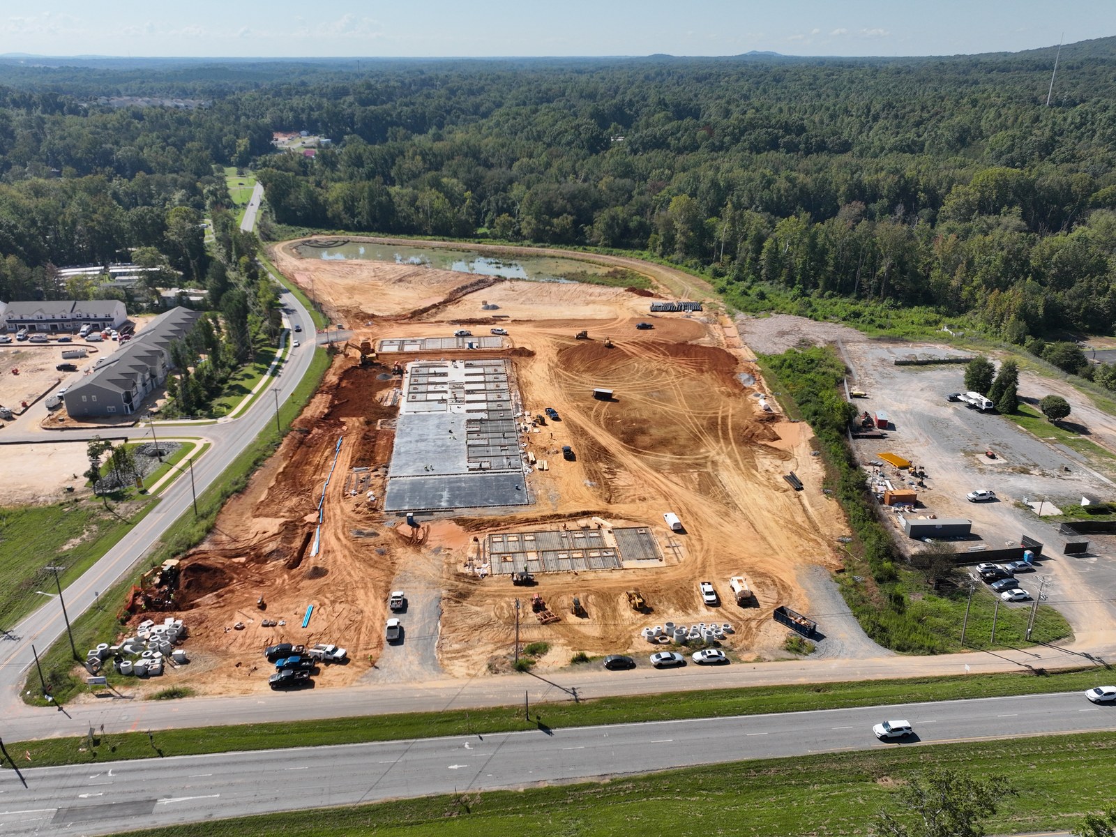 Carolina CAT Gastonia building pad and utility work during site construction