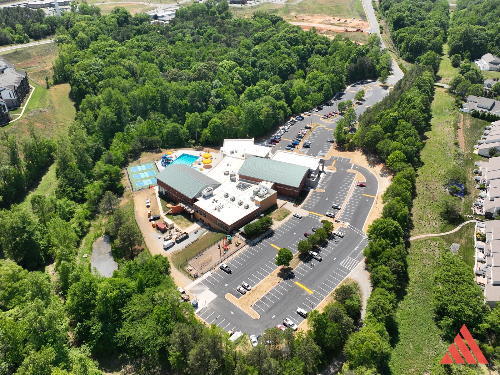 McGill Family YMCA site, aerial view, Belmont, NC (2026)